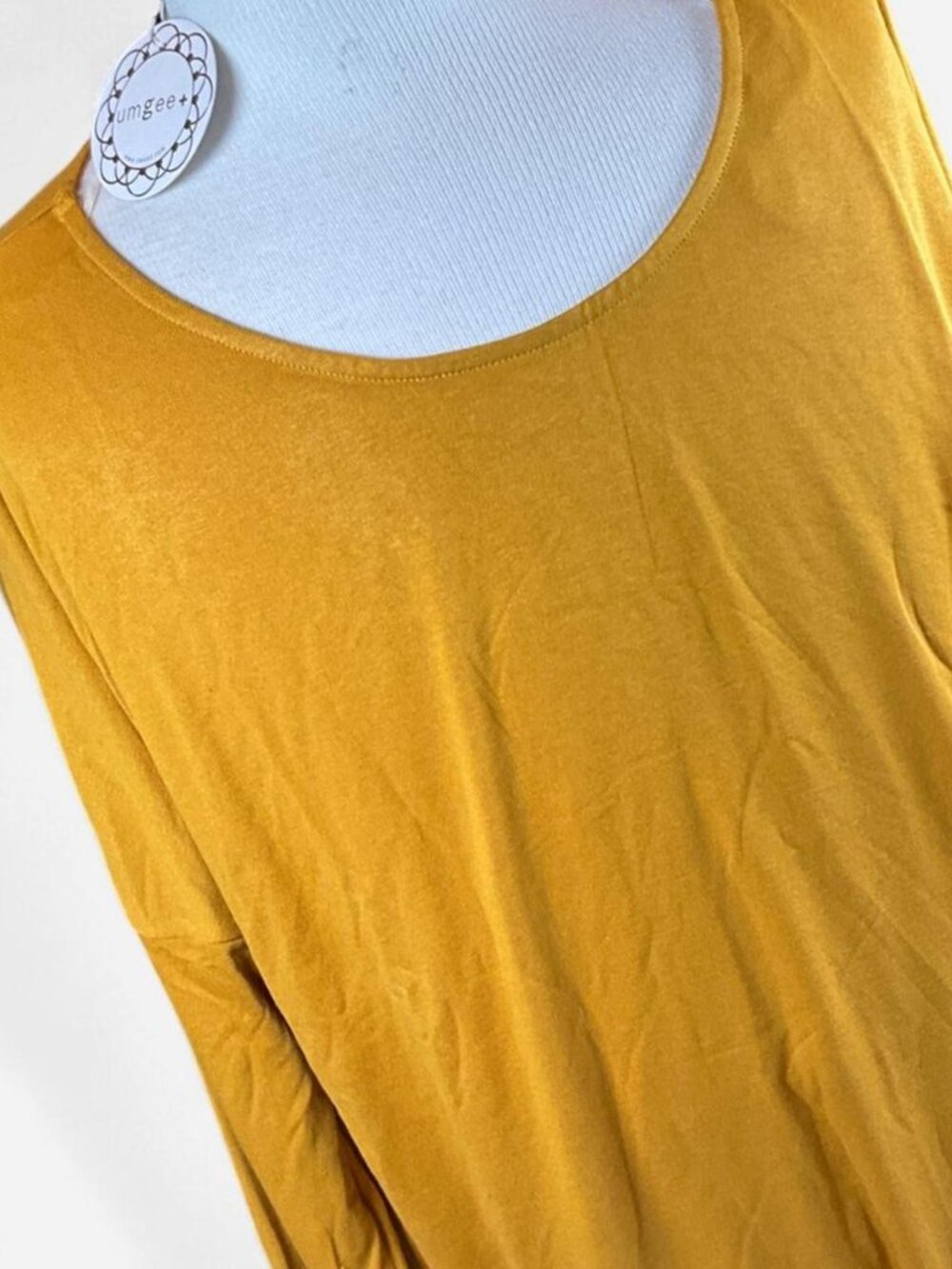 NWTs Womens Umgee Mustard 1/4 Sleeve Stretch Top Soft Knit Tunic (XLarge)
